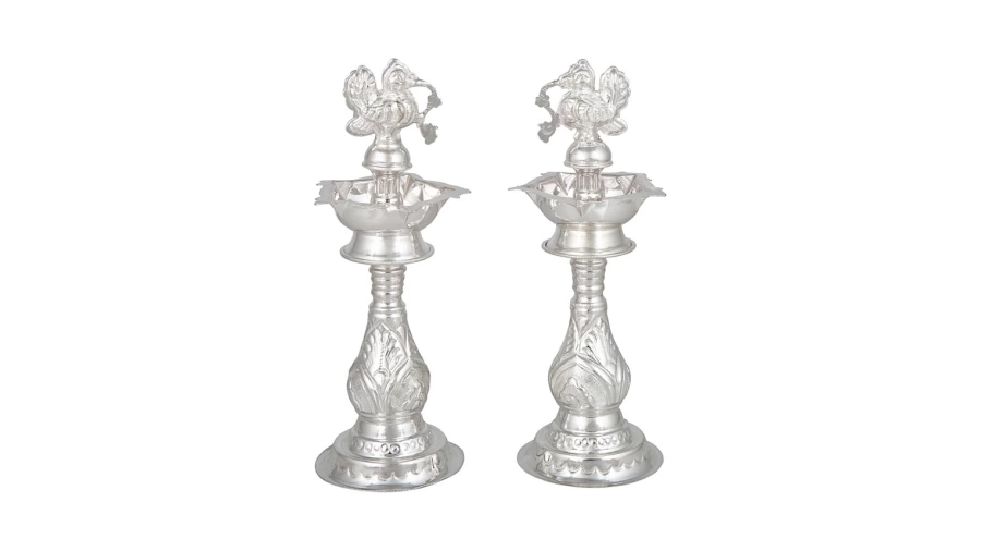 Silver Big Diyas Lamp